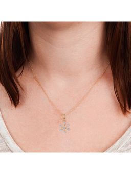Sparkles - Flower Blossom Lab Grown Diamonds Pendant with Chain 0.16 Ct 14Kt Rose Gold