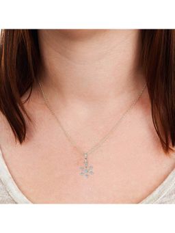 Sparkles - Flower Blossom Lab Grown Diamonds Pendant 0.16 Ct 14Kt White Gold