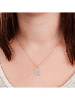 Sparkles - Om Lab Grown Diamonds Pendant with Chain for Women 0.25 Ct 14Kt Rose Gold