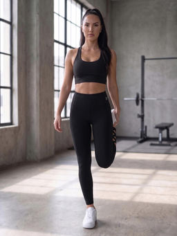 Cardio Bunny - Women's Seamless Compression High-Waist Ankle Strap Seamless Leggings