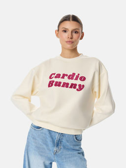Cardio Bunny - Oversized Sweatshirt With Brand Center Chest Script & Back Neck Logo