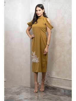 Label Swish - Bloom Olive Green Daffodil Frill Dress