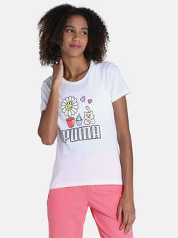Puma - Graphic Womens White T-Shirt