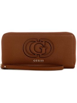 Guess - Women Brown Solid Isola Zip-Around Wallet