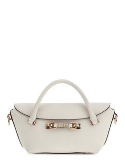 Guess - Women Off White Solid Sophia Handbag with Detachable Strap