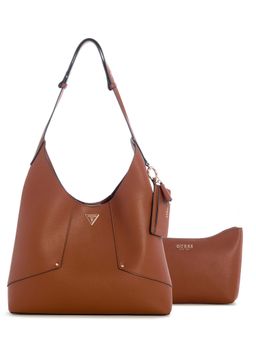 Guess - Women Tan Solid Darcy Shoulder Bag with Inner Bag and Card Holder