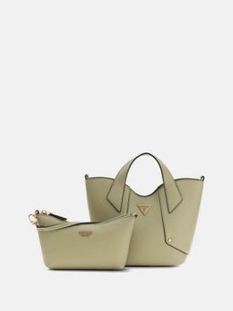 Guess - Women Green Darcy Handbag with Inner Bag and Detachable Strap