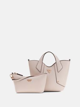 Guess - Women Off White Darcy Handbag with Inner Bag and Detachable Strap