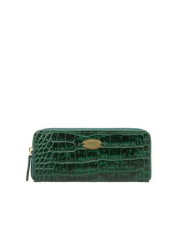 Hidesign - Women Green Genuine Leather Zip Around Wallet
