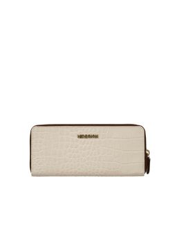 Hidesign - Women Off White Genuine Leather Zip Around Wallet