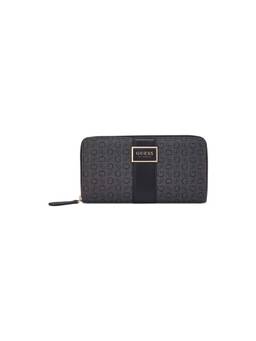 Guess - Women Charcoal Printed Isabella Zip-Around Wallet