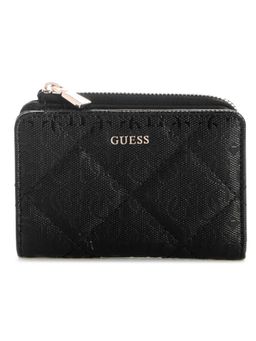 Guess - Women Black Textured Libby Zip-Around Wallet