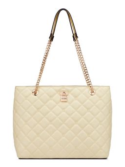 Guess - Women Cream Quilted Ramona Shoulder Bag