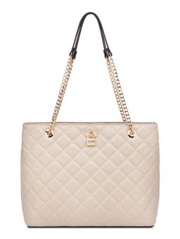 Guess - Women Beige Quilted Ramona Shoulder Bag