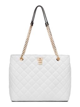 Guess - Women White Quilted Ramona Shoulder Bag