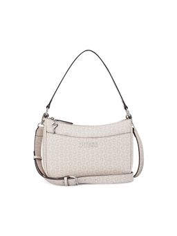 Guess - Women Off White Printed Granby Shoulder Bag with Detachable Strap