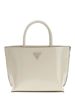 Guess - Women Off White Solid Arnela Handbag with Detachable Strap