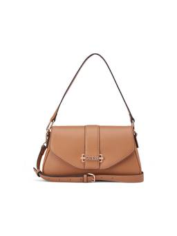 Guess - Women Tan Solid Erika Shoulder Bag with Detachable Strap