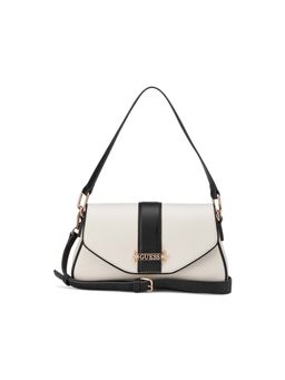 Guess - Women Off White-Black Erika Shoulder Bag with Detachable Strap