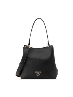 Guess - Women Black Solid Wells Handbag with Detachable Strap