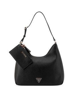Guess - Women Black Solid Wells Shoulder Bag with Pouch