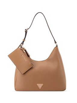Guess - Women Tan Solid Wells Shoulder Bag with Pouch
