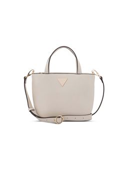 Guess - Women Off White Solid Wells Handbag with Detachable Strap