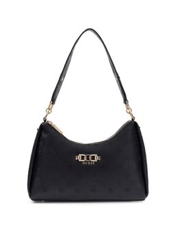 Guess - Women Black Textured Logo Anise Shoulder Bag