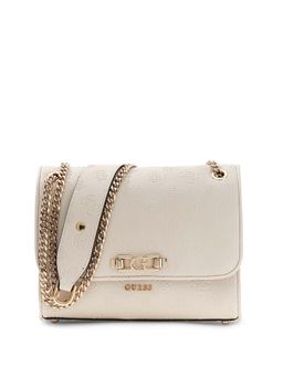 Guess - Women Off White Textured Logo Anise Convertible Crossbody Bag