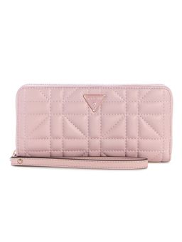 Guess - Women Pink Quilted Edita Zip-Around Wallet