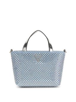 Guess - Women Blue Embellished Tasmin Handbag with Detachable Chain