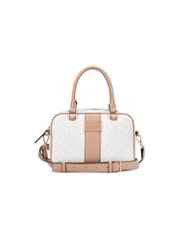 Guess - Women White Printed Isabella Handbag with Detachable Strap