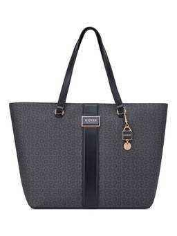 Guess - Women Charcoal Printed Isabella Tote Bag