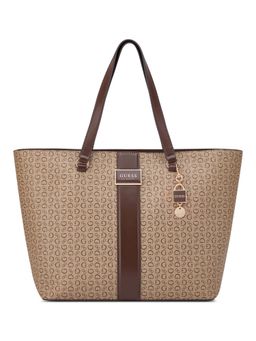 Guess - Women Light Brown Printed Isabella Tote Bag
