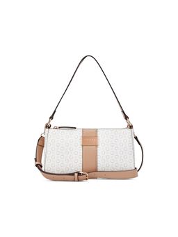 Guess - Women White Printed Isabella Shoulder Bag with Detachable Strap