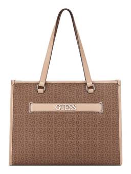 Guess - Women Brown Printed Sofia Tote Bag