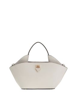 Guess - Women Off White Solid Patsie Handbag with Detachable Strap