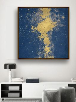 The Art House - Blue Yellow Abstract Framed Wall Painting