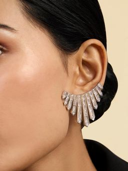 Isharya - Crown Jewels Statement Drop In Rhodium Plating