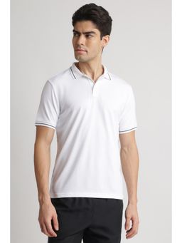 Reebok - Mens White Textured Polo T-Shirt