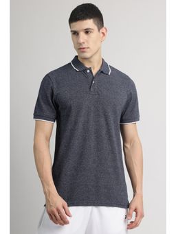 Reebok - Mens Grey Textured Polo T-Shirt