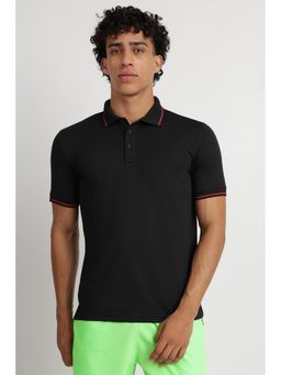 Reebok - Mens Black Solid Polo T-Shirt