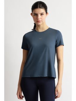 Reebok - Womens Textured Navy Blue T-Shirt