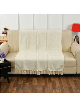 Sashaa World - Ivory Cotton Throw