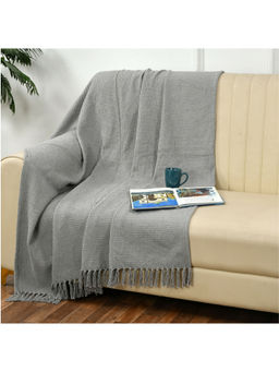 Sashaa World - Grey Waffle Throw