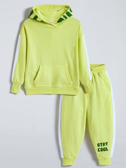 Hopscotch - Green Typography Hoodie and Joggers