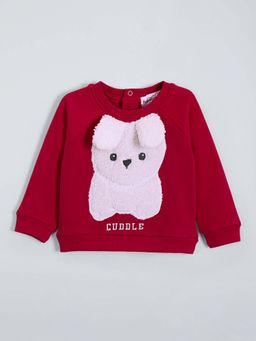 Hopscotch - Red Embroidered Sweatshirt