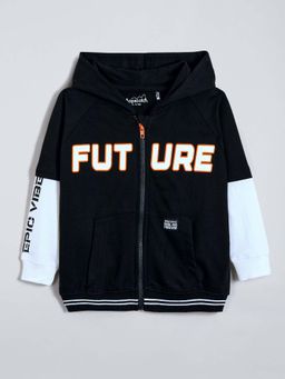 Hopscotch - Black Typography Hoodie