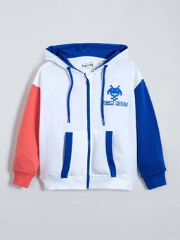 Hopscotch - White Colorblock Hoodie