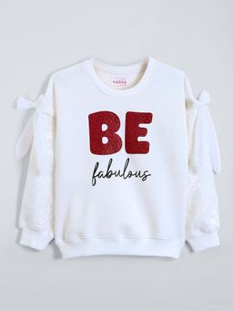 Hopscotch - White Typography Sweatshirt